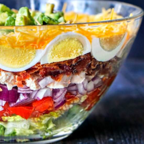 Low Carb Layered Cobb Salad - Recipe photo by MyLifeCookbook
