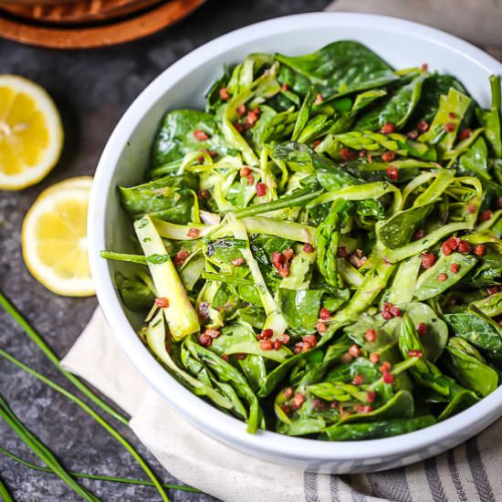 Shaved Asparagus and Spinach Salad - Recipe photo by whatshouldimakefor