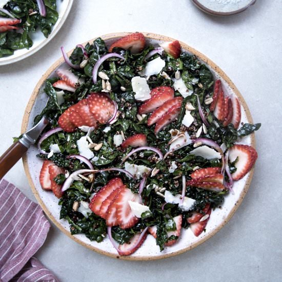 Strawberry Kale Salad - Recipe photo by my berkeley kitchen