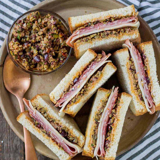 Muffuletta Sandwich - Recipe photo by Strawberry Blondie Kitchen