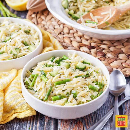 Lemon Orzo Pasta Salad - Recipe photo by SundaySupper
