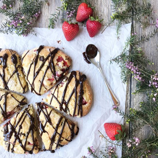 Strawberry Chocolate Scones - Recipe photo by rumblyinmytumbly
