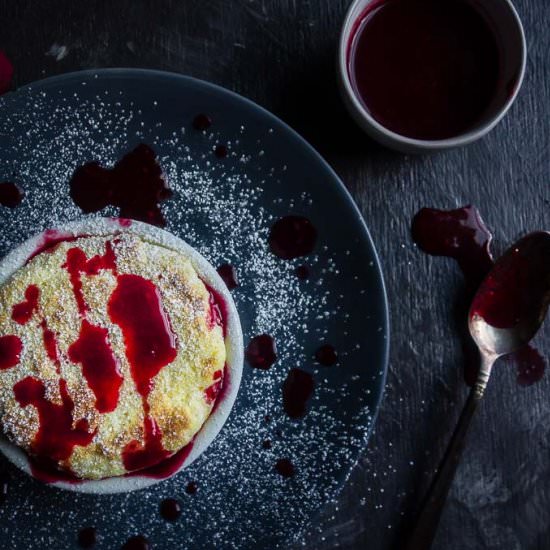 Lemon Souffle & Raspberry Sauce - Recipe photo by Went Here 8 This
