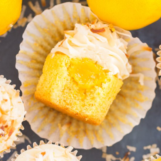 Lemon Coconut Cupcakes - Recipe photo by thegoldlininggirl