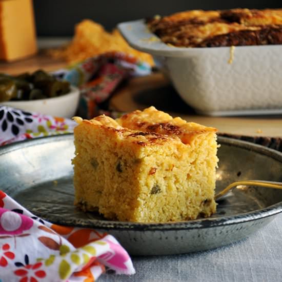 Cheddar Jalapeño Cornbread - Recipe photo by BatterandDough