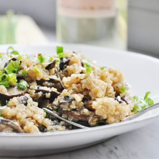 Mushroom Quinoa Risotto - Recipe photo by honeywhatscooking