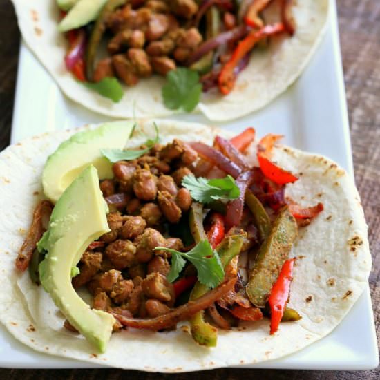 Pinto Bean Fajita Tacos - Recipe photo by richa