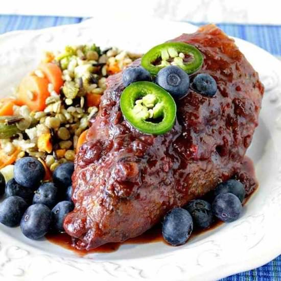 Blueberry Chili Chicken Skillet - Recipe photo by Kudos Kitchen by Renee