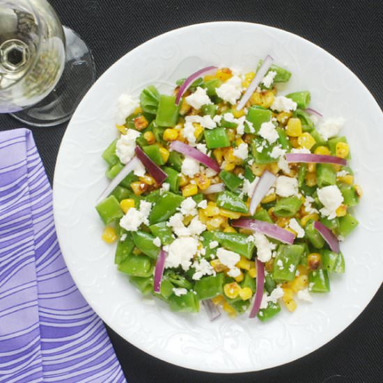 Snap Pea and Roasted Corn Salad - Recipe photo by alisonsallspice