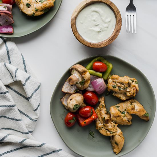 Grilled Chicken and Veggie Skewers - Recipe photo by 3ScoopsofSugar
