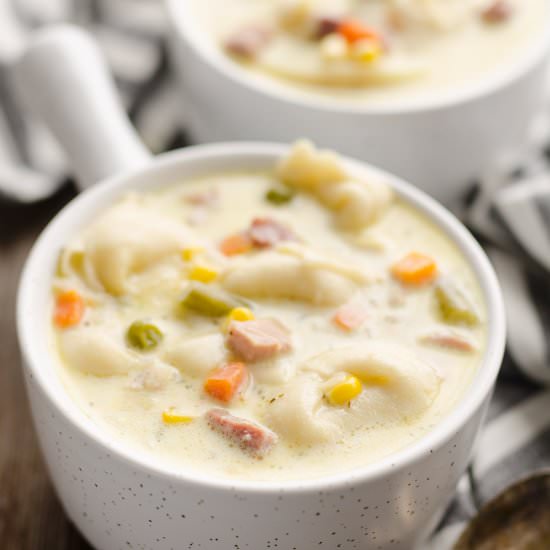 Creamy Ham & Tortellini Soup - Recipe photo by The Creative Bite