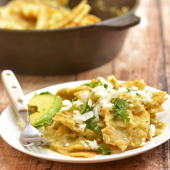 Chilaquiles with Salsa Verde - Recipe photo by onionringsandthings