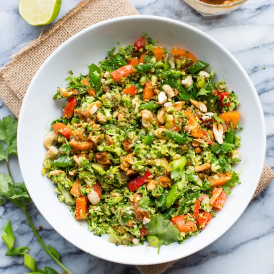 Chopped Thai Broccoli Salad - Recipe photo by asaucykitchen