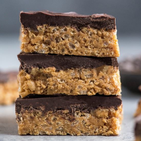 Peanut Butter Rice Crispy Treats - Recipe photo by JoyFoodSunshine