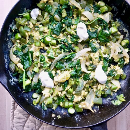 Spring Green Menemen - Recipe photo by A Wholesome New World
