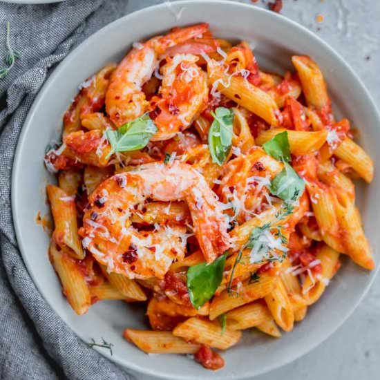 Arrabiata Pasta with Shrimp - Recipe photo by feelgoodfoodie1