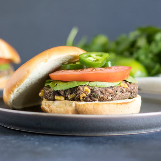 Cilantro Lime Black Bean Burgers - Recipe photo by lemons and zest