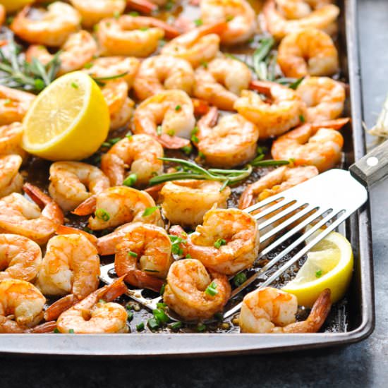 Sheet Pan New Orleans BBQ Shrimp - Recipe photo by The Seasoned Mom