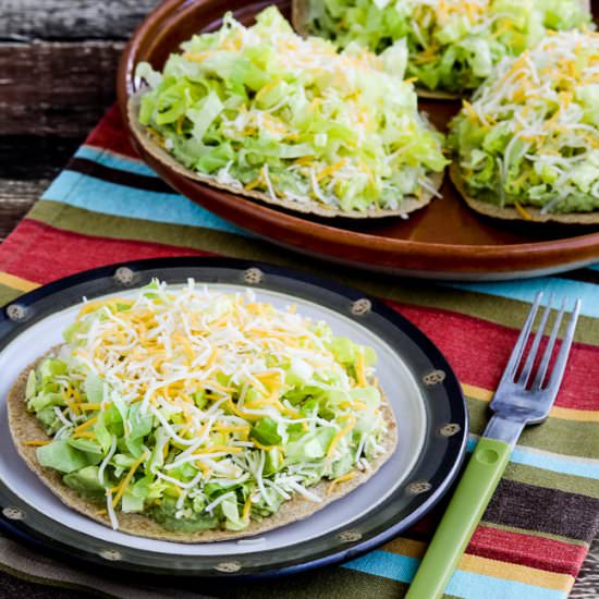 Easy Guacamole Tostadas - Recipe photo by kalynskitchen