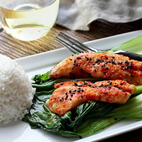 Seared Gochujang-Glazed Redfish - Recipe photo by asiancaucasian