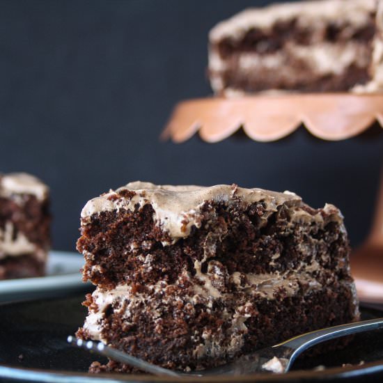 Chocolate Cream Cheese Cake - Recipe photo by The Desserted Girl