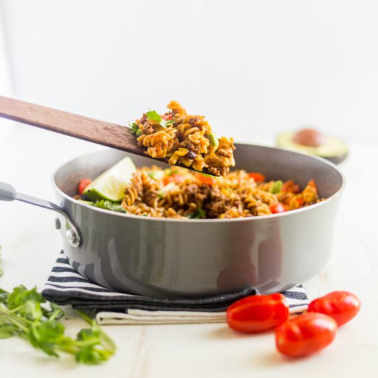 One Pot Taco Pasta - Recipe photo by WhatMollyMade