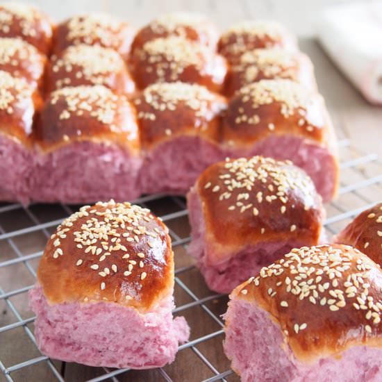 Japanese Purple Sweet Potato Bun - Recipe photo by Bake With Paws
