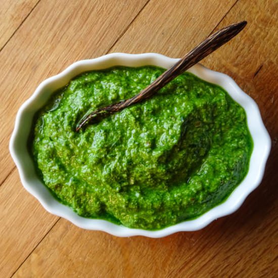 Wild Ramp Pesto - Recipe photo by peelwithzeal