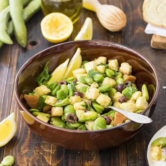 Fresh fava bean salad - Recipe photo by thehungrybites.com