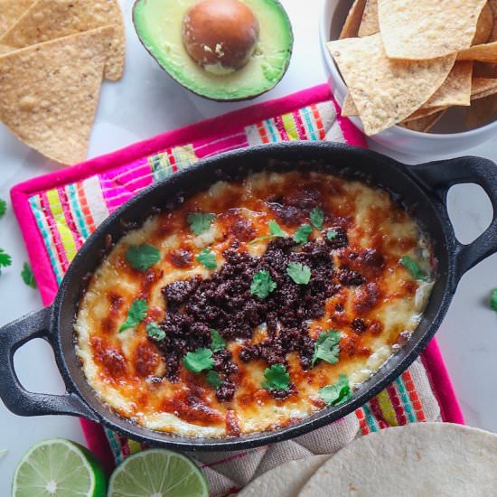Queso Fundido con Chorizo - Recipe photo by tippsinthekitch