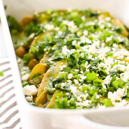 Green Goddess Veggie Enchiladas - Recipe photo by pumpkinandpb