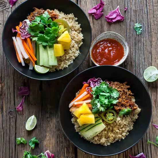 Honey Sriracha Pulled Pork Bowls - Recipe photo by LifemadeSweeter
