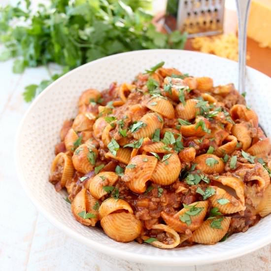 20 Minute Enchilada Pasta - Recipe photo by Whitney Bond