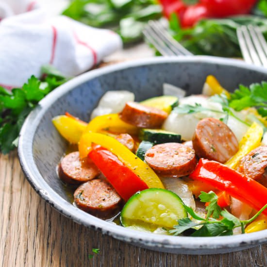 Foil Pack Italian Sausage & Peppers - Recipe photo by The Seasoned Mom