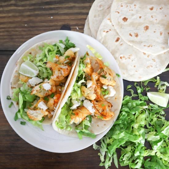 Buffalo Cauliflower Tacos - Recipe photo by FunnyLoveLindsay