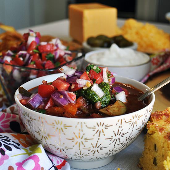 Vegetarian Chili with Pico de Gallo - Recipe photo by A Little and A Lot