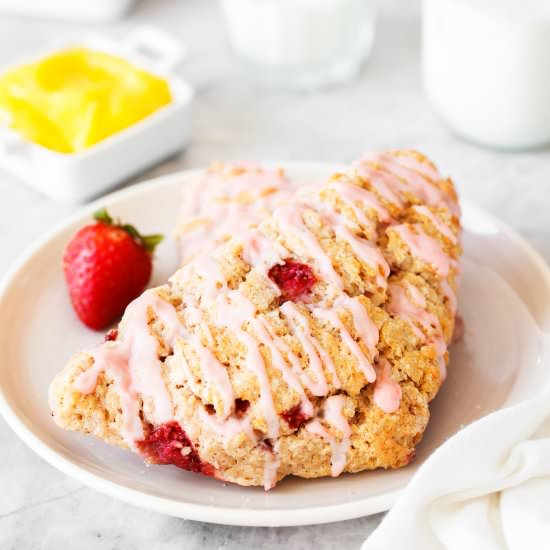Strawberry Buttermilk Scones - Recipe photo by thepkpway