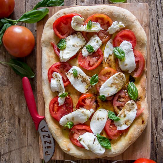 Caprese No Yeast Pizza - Recipe photo by an italian in my kitchen