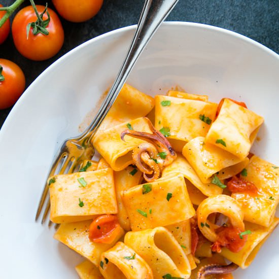 Italian Calamarata Pasta - Recipe photo by The petite cook