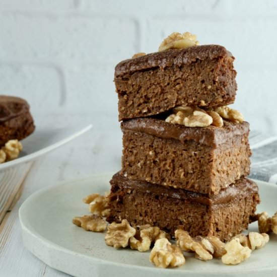 Sweet Potato Brownies + Frosting - Recipe photo by HookedOnPlants