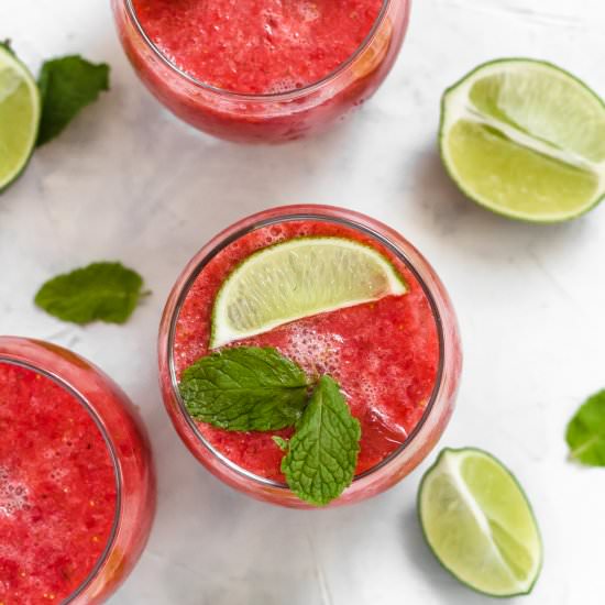 Strawberry Tequila Smash - Recipe photo by Baked Ambrosia