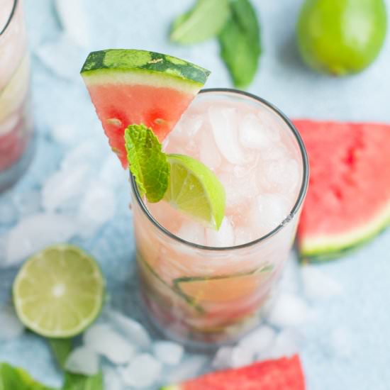 Lighter Watermelon Mojitos - Recipe photo by thecleaneatingcouple