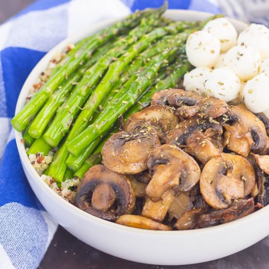 Asparagus and Mushroom Quinoa Bowl - Recipe photo by pumpkinnspice