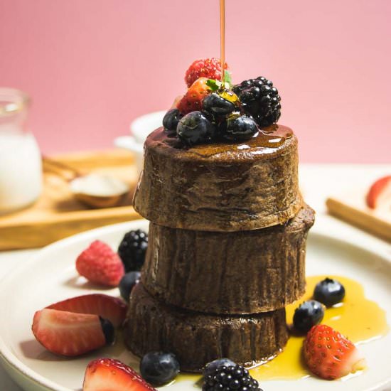 Chocolate Souffle Pancakes - Recipe photo by IHeartUmami