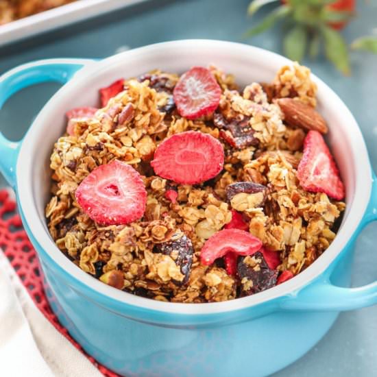 Gluten Free Strawberry Almond Granola - Recipe photo by ruchiskitchen