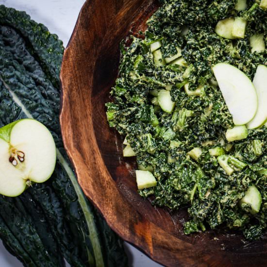 Kale-Apple Pesto Salad - Recipe photo by Mychefsapron