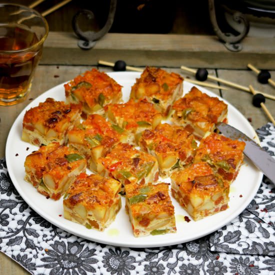 Spanish tortilla with chorizo - Recipe photo by Culinaire bagage