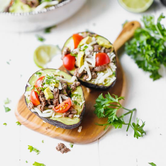 Taco Stuffed Avocado - Recipe photo by lslfunblog