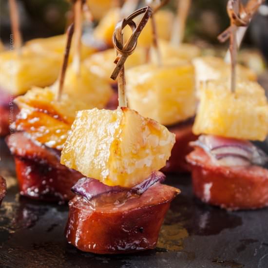 Pineapple Sausage Bites IPA Glaze - Recipe photo by Craft Beering