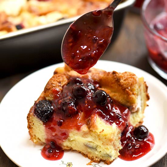 Mixed Berry French Toast Bake - Recipe photo by onionringsandthings